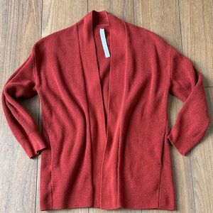 LuLuLemon Women's Open Front Red/Orange Cardigan Sweater